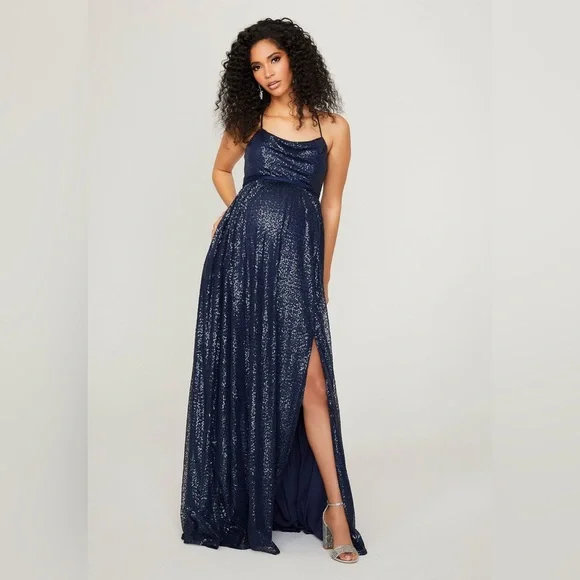 blue dress for baby girl Satin Maternity Bridesmaid Dress main image 1